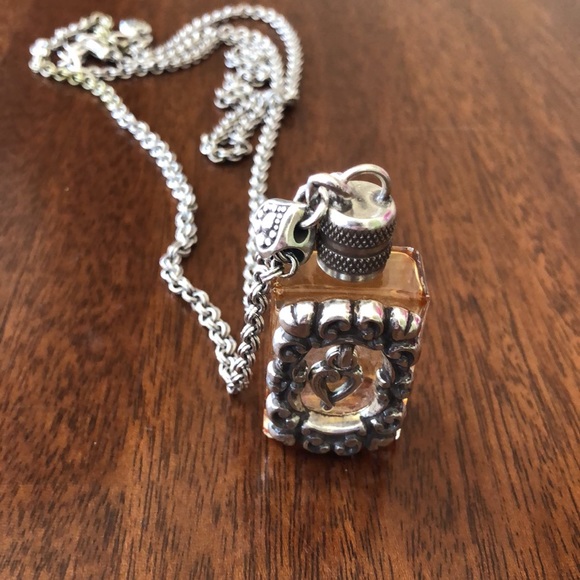 Rare Vintage Brighton heart Perfume Poison Bottle Necklace - Picture 9 of 16